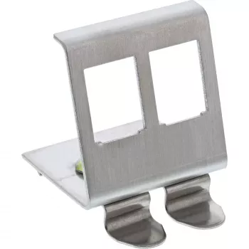 InLine Soporte Keystone para carril DIN, 2 puertos, metal