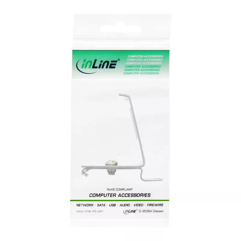 InLine Soporte Keystone para carril DIN, 2 puertos, metal
