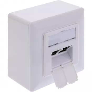 Toma de red InLine 76842A 2 x RJ-45 blanca cable de red Cat 6a