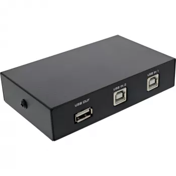 InLine Conmutador USB 2.0 manual, dispositivo USB-A a 2 ordenadores, 75 mm, 115 mm, 25 mm, 128 g, 75 x 115 x 25 mm, 90 mm