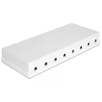 DeLOCK 86209 caja Keystone de superficie, 8 puertos, blanco