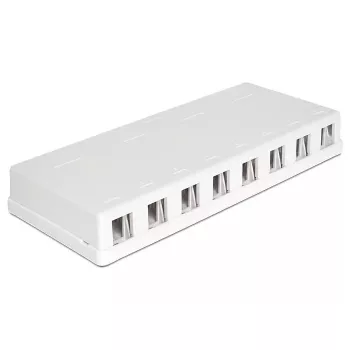 DeLOCK 86209 caja Keystone de superficie, 8 puertos, blanco