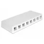 DeLOCK 86209 caja Keystone de superficie, 8 puertos, blanco