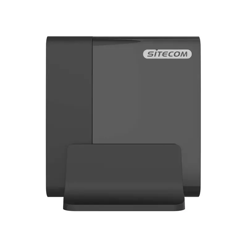 Cargador de dispositivos móviles Sitecom CH-1004 — Cargador universal de CA para interior, entrada 100–240V, salida hasta 20V, 3× USB-C, negro