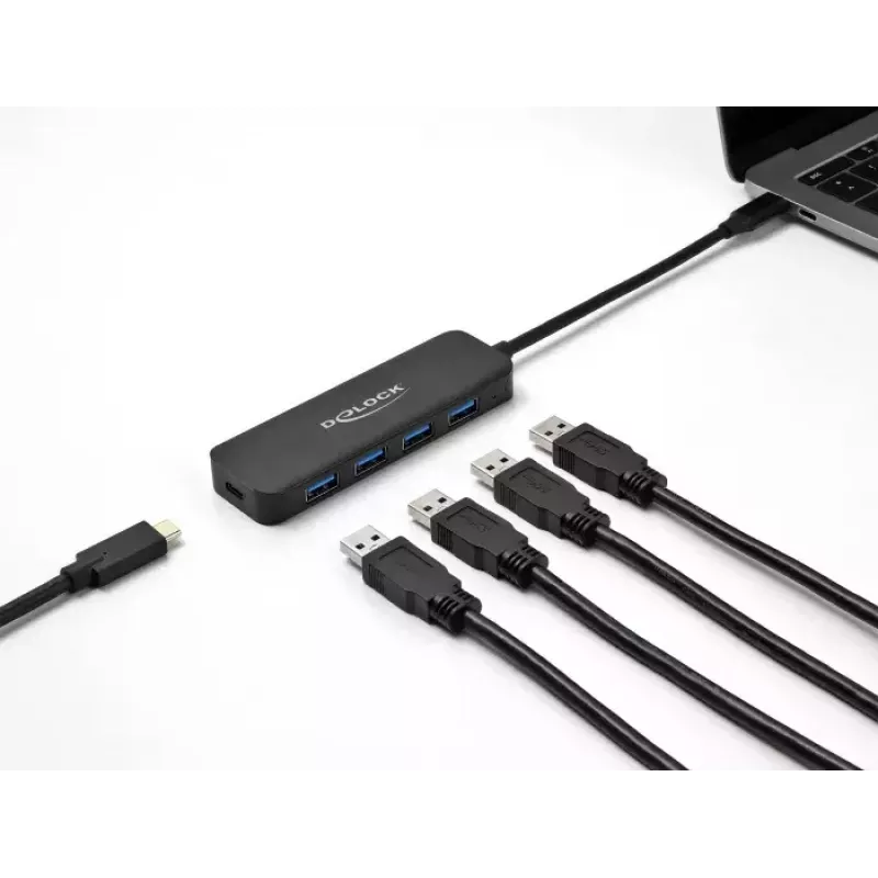 DeLOCK 64170 hub USB 3.2 Gen 1 Type-C 5000 Mbit/s negro