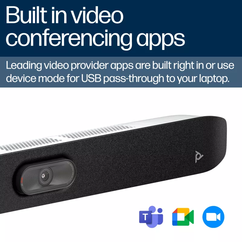 Barra de vídeo HP Poly Studio X32 todo en uno sin radio ni fuente de alimentación TAA