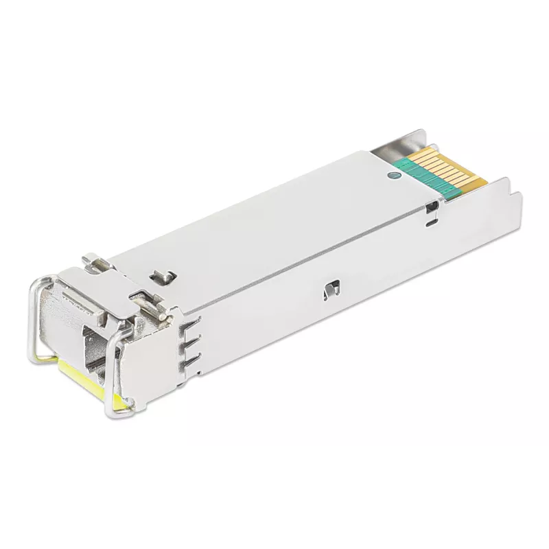 Módulo transceptor óptico SFP bidireccional Intellinet Gigabit Fiber WDM 1000Base-BX-D (LC) puerto monomodo, 120 km, BiDi WDM (RX1490/TX1550), conforme MSA para máxima compatibilidad, plateado