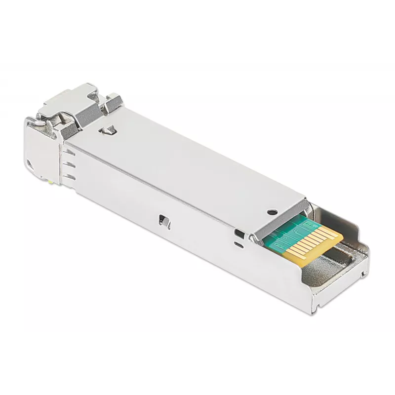 Módulo transceptor óptico SFP bidireccional Intellinet Gigabit Fiber WDM 1000Base-BX-D (LC) puerto monomodo, 120 km, BiDi WDM (RX1490/TX1550), conforme MSA para máxima compatibilidad, plateado
