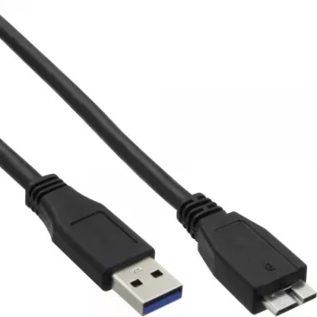 Cable USB 3.2 Gen.1 InLine conector macho tipo A / conector macho Micro B, negro, 1,5m