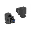 Módulo Keystone DELOCK 41482 con conectores USB-C y USB-A, plano, negro