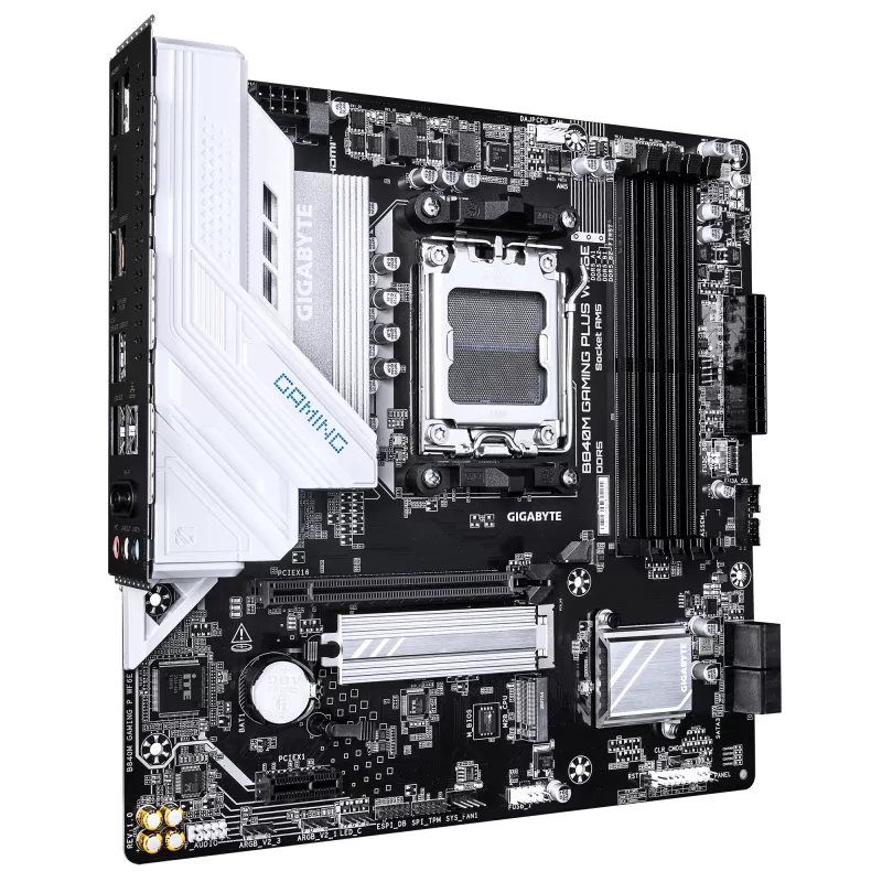 Placa base GIGABYTE B840M GAMING PLUS WIFI6E - CPU AMD Ryzen 9000, VRM 8+2+2 fases, hasta 8200MHz DDR5 (O.C), 2x PCIe 4.0 M.2, Wi-Fi 6E, 1GbE LAN, USB 3.2 Gen 2