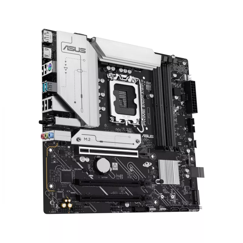 Placa base ASUS PRIME B760M-A WIFI II, micro ATX, Intel B760, LGA 1700, DDR5, 4 ranuras DIMM, hasta 256 GB, Wi-Fi 6E, 2,5Gb Ethernet