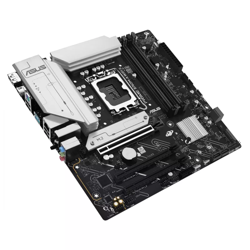 Placa base ASUS PRIME B760M-A WIFI II, micro ATX, Intel B760, LGA 1700, DDR5, 4 ranuras DIMM, hasta 256 GB, Wi-Fi 6E, 2,5Gb Ethernet