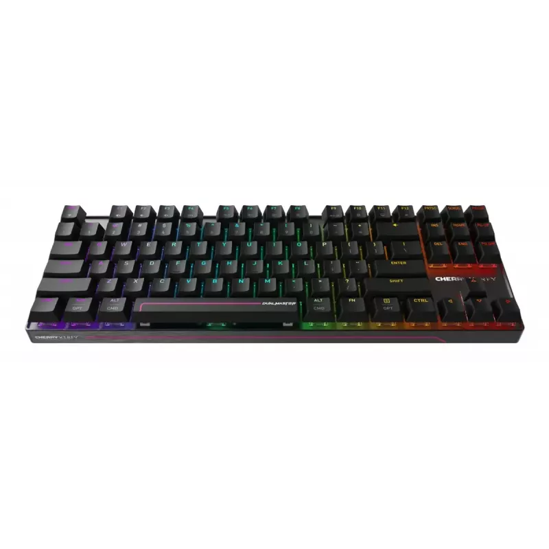 Teclado gaming mecánico Cherry MX 8.2 Pro TMR Inalámbrico Tenkeyless 88 teclas RGB USB + RF + Bluetooth QWERTY US International Negro