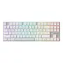 Teclado gaming inalámbrico Cherry MX 8.2 Pro TMR – Tenkeyless 88 teclas, USB + RF + Bluetooth, interruptores mecánicos magnéticos, RGB, Plata/Blanco