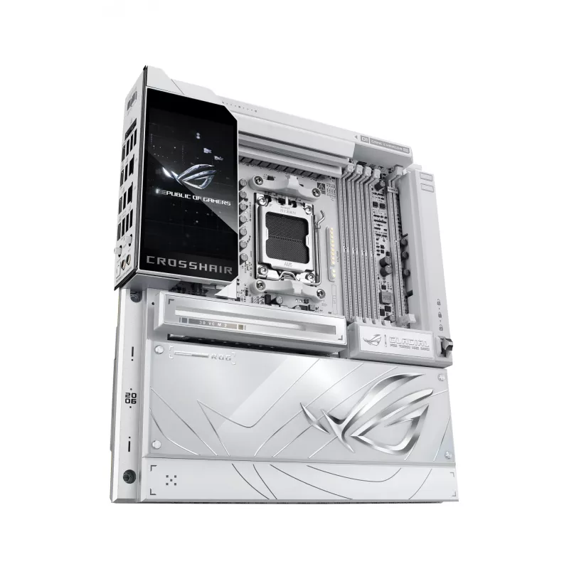 Placa base ASUS ROG CROSSHAIR X870E GLACIAL — AMD X870E, zócalo AM5, E-ATX, DDR5, hasta 256 GB, Wi‑Fi 7, Ethernet 10Gb