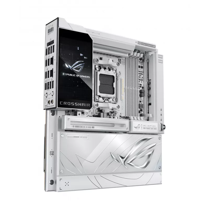 Placa base ASUS ROG CROSSHAIR X870E GLACIAL — AMD X870E, zócalo AM5, E-ATX, DDR5, hasta 256 GB, Wi‑Fi 7, Ethernet 10Gb
