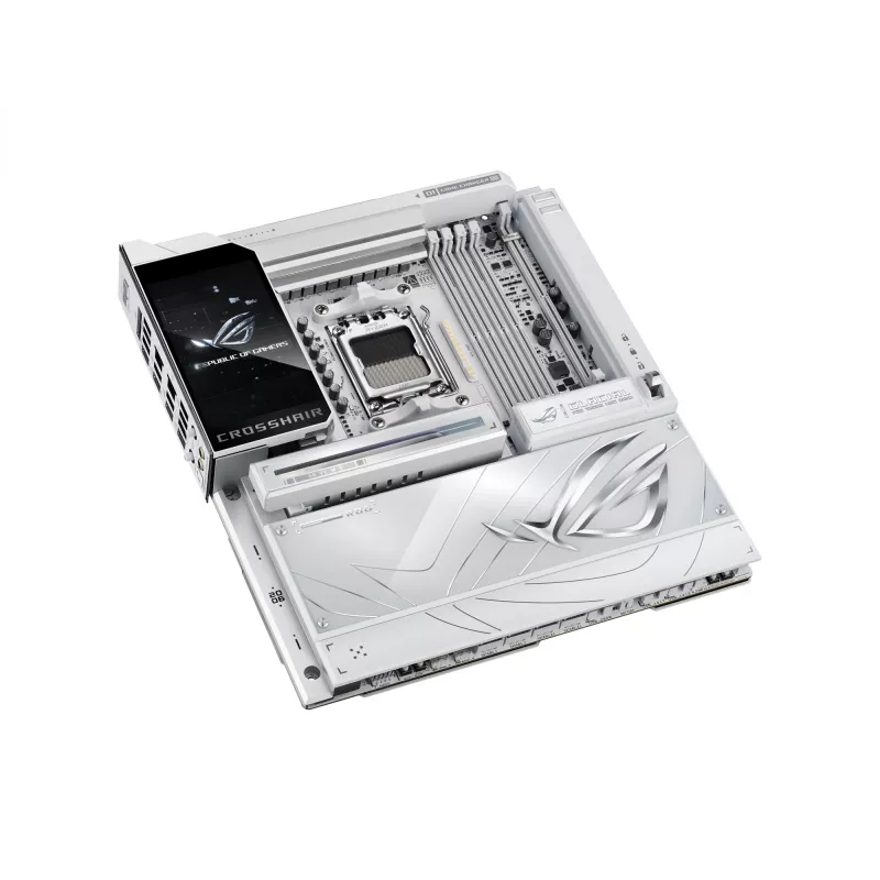Placa base ASUS ROG CROSSHAIR X870E GLACIAL — AMD X870E, zócalo AM5, E-ATX, DDR5, hasta 256 GB, Wi‑Fi 7, Ethernet 10Gb