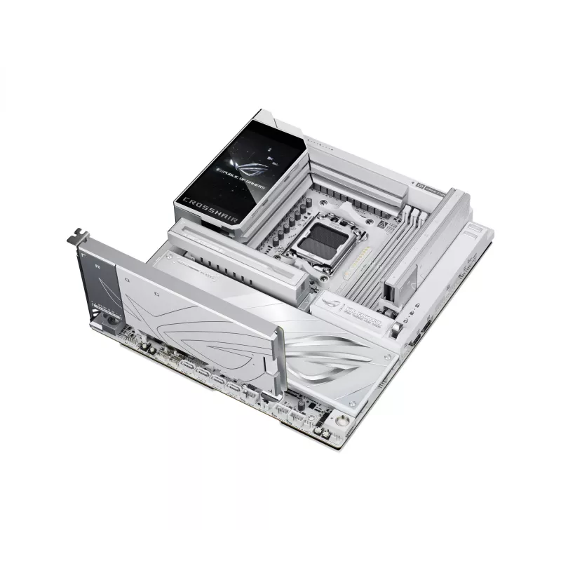 Placa base ASUS ROG CROSSHAIR X870E GLACIAL — AMD X870E, zócalo AM5, E-ATX, DDR5, hasta 256 GB, Wi‑Fi 7, Ethernet 10Gb