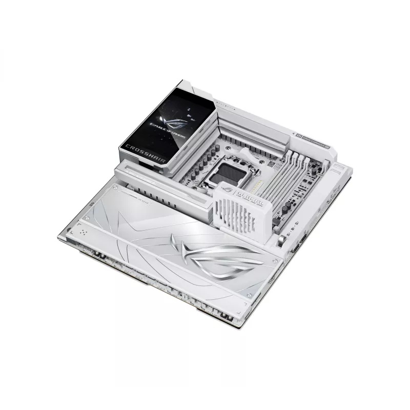Placa base ASUS ROG CROSSHAIR X870E GLACIAL — AMD X870E, zócalo AM5, E-ATX, DDR5, hasta 256 GB, Wi‑Fi 7, Ethernet 10Gb