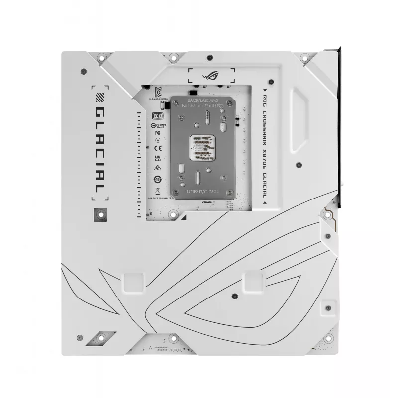 Placa base ASUS ROG CROSSHAIR X870E GLACIAL — AMD X870E, zócalo AM5, E-ATX, DDR5, hasta 256 GB, Wi‑Fi 7, Ethernet 10Gb