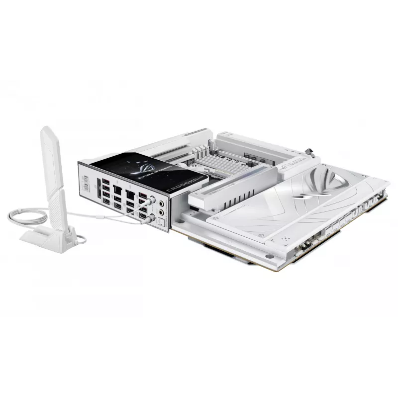 Placa base ASUS ROG CROSSHAIR X870E GLACIAL — AMD X870E, zócalo AM5, E-ATX, DDR5, hasta 256 GB, Wi‑Fi 7, Ethernet 10Gb