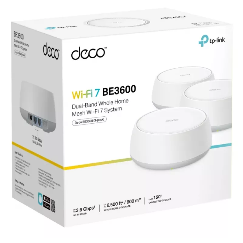 TP-Link Deco BE3600 Doble banda (2,4 GHz / 5 GHz) Wi-Fi 7 (802.11be) Blanco 2 Interno