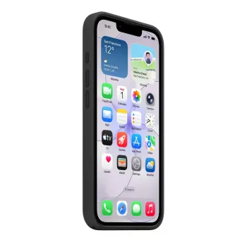 Funda de silicona con MagSafe para Apple iPhone 17e — Negro, silicona y microfibra, 6,1