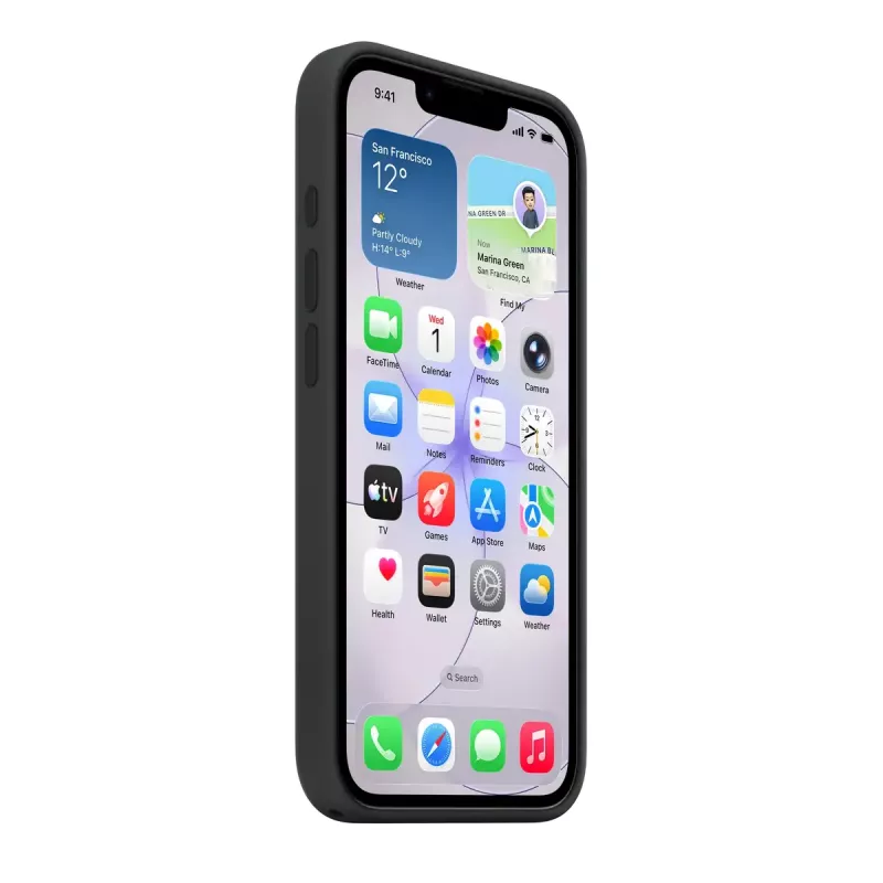 Funda de silicona con MagSafe para Apple iPhone 17e — Negro, silicona y microfibra, 6,1