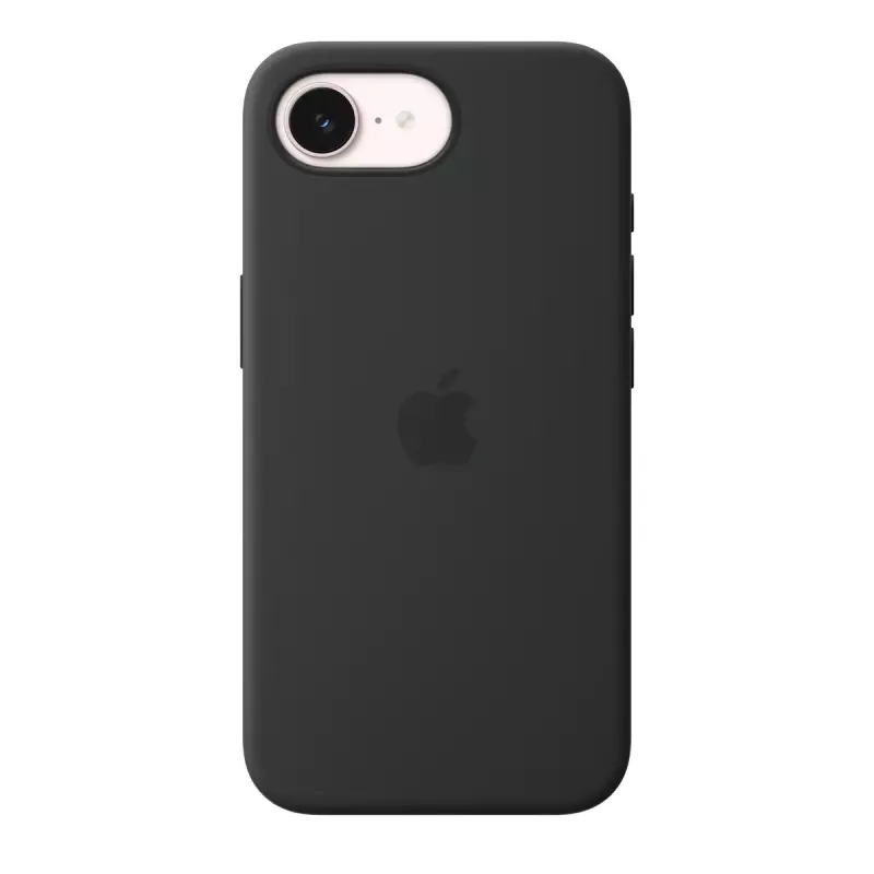 Funda de silicona con MagSafe para Apple iPhone 17e — Negro, silicona y microfibra, 6,1