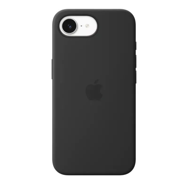 Funda de silicona con MagSafe para Apple iPhone 17e — Negro, silicona y microfibra, 6,1