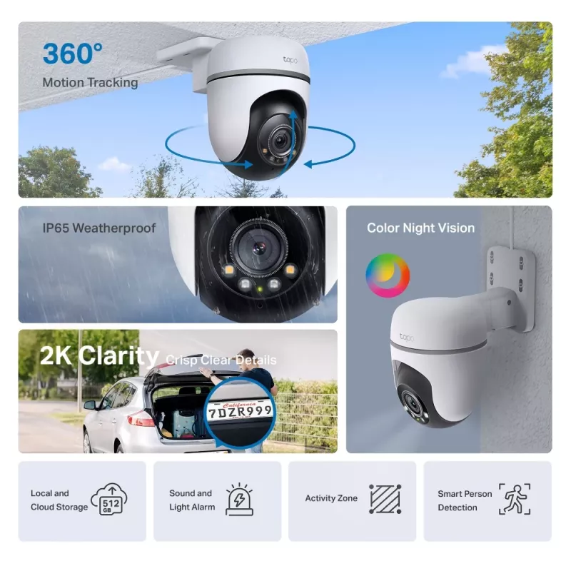 TP-Link Tapo TC41 V2 Cámara de vigilancia IP tipo domo Interior y exterior 2304 x 1296 píxeles Techo/Pared/Mástil