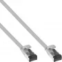 Cable de parcheo InLine plano, U/FTP, Cat.8.1, TPE libre de halógenos, gris, 0,5 m