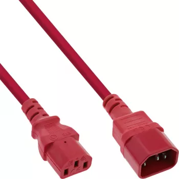 Cable de alimentación InLine B-16501R rojo 1 m conector hembra C13 conector hembra C14