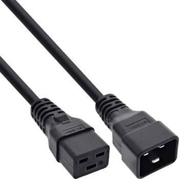 Cable de alimentación InLine C19 / C20 de 3 polos conector macho / conector hembra IEC negro 7,5 m
