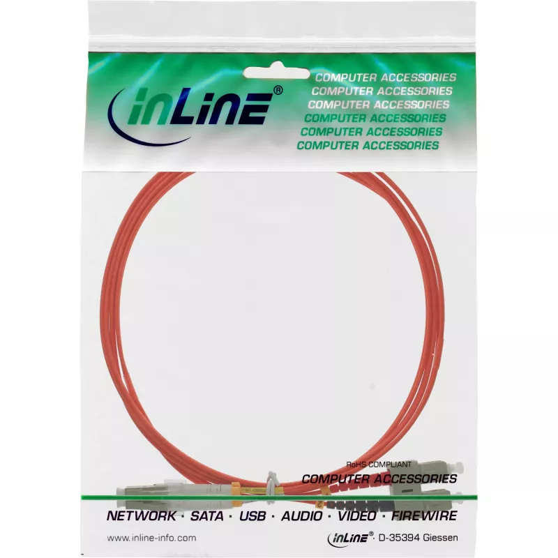 Cable de fibra óptica dúplex InLine LC/SC 50/125 µm OM2 0,5 m