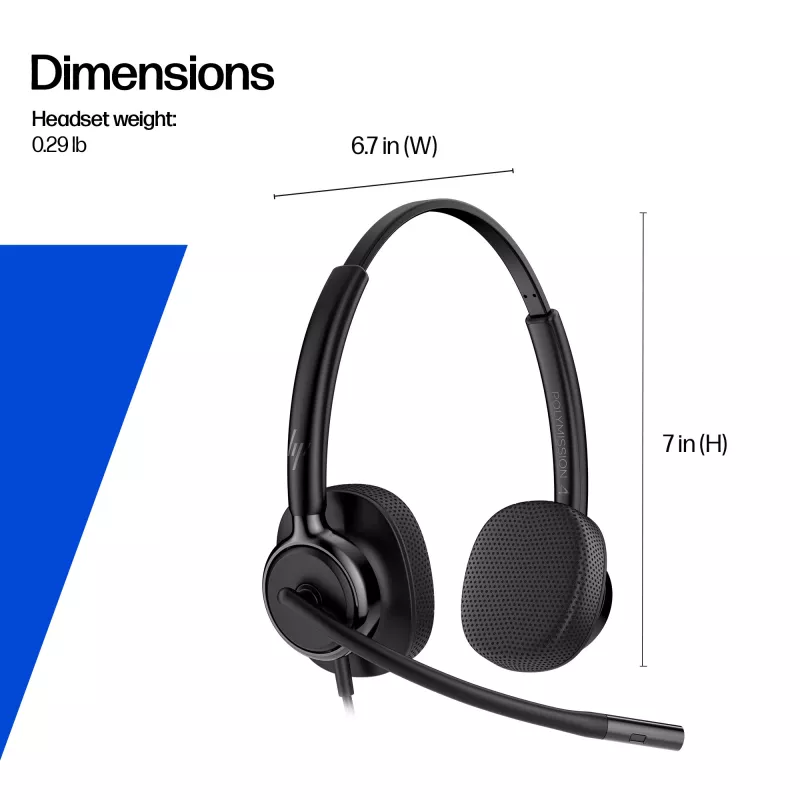 Auriculares estéreo con cable HP Poly Mission 425 Classic USB, over-ear, 126 g