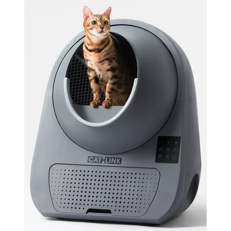 Arenero autolimpiable para gatos Catlink Pro-X Luxury — capacidad de 65 L, gris, 580×600 mm