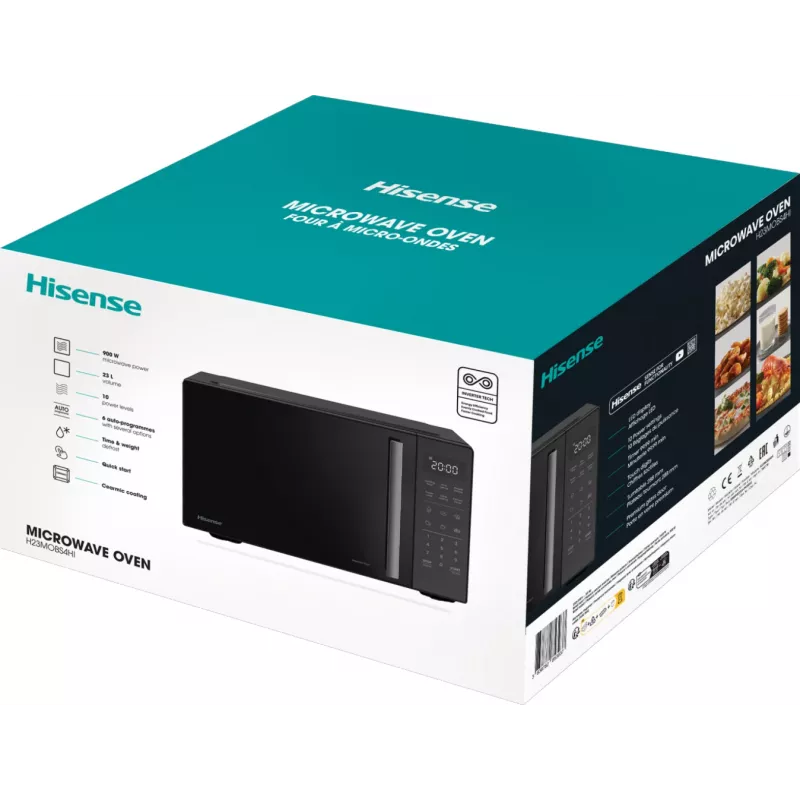 Hisense H23MOBS4HI negro microondas solo encimera 23 L 900 W