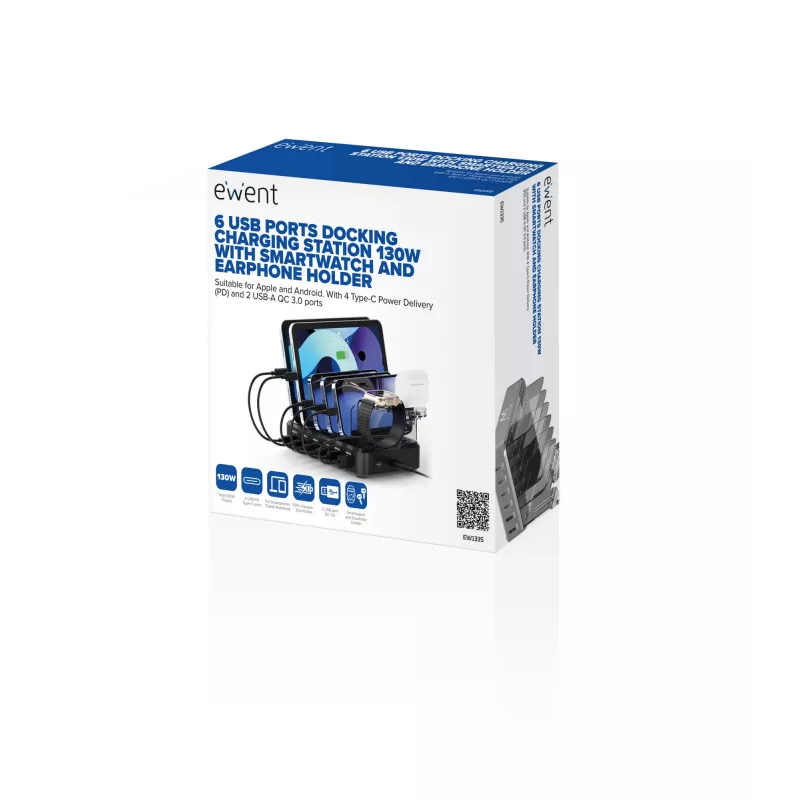 Ewent EW1335 cargador para dispositivos móviles universal negro carga rápida AC interior