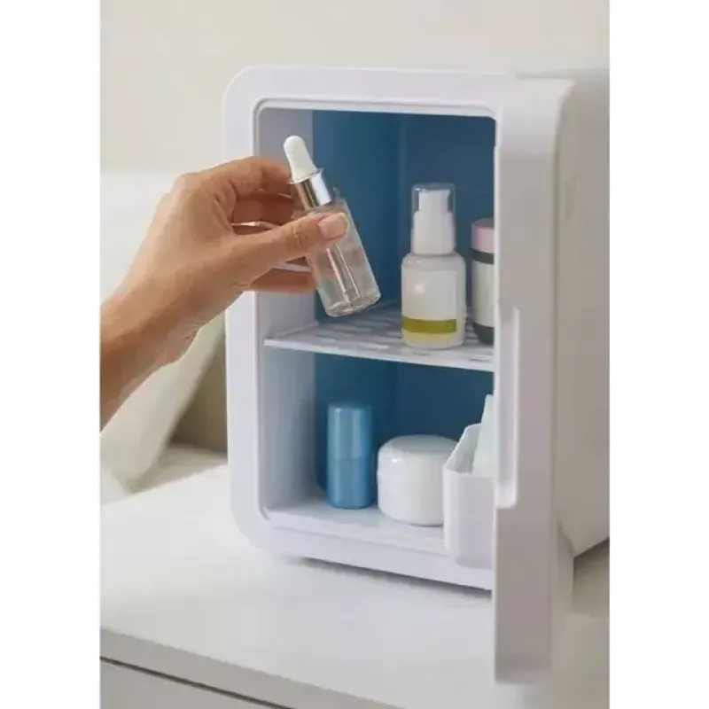Mini nevera con espejo de maquillaje LED Elle ESDAF01WHEU 6 L blanca