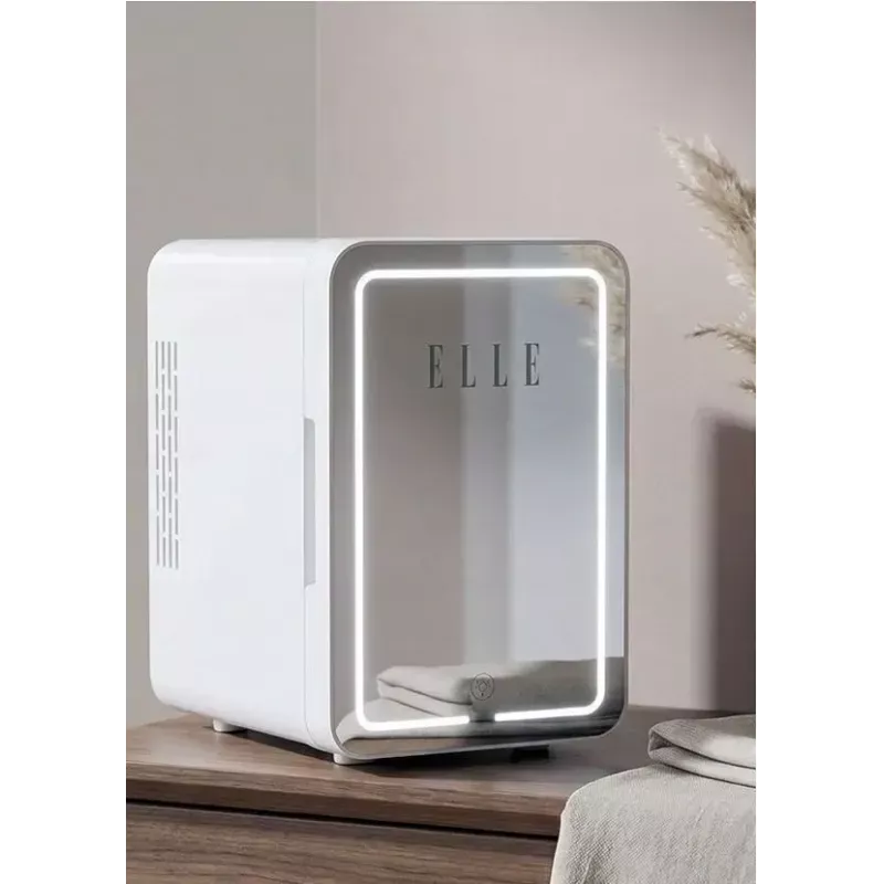 Mini nevera con espejo de maquillaje LED Elle ESDAF01WHEU 6 L blanca