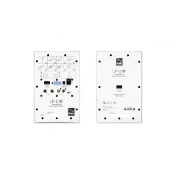 Soporte para monitores de campo cercano Kali Audio LP-UNF WH para monitores de estudio/escritorio, blanco, con Bluetooth