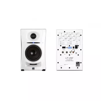 Soporte para monitores de campo cercano Kali Audio LP-UNF WH para monitores de estudio/escritorio, blanco, con Bluetooth