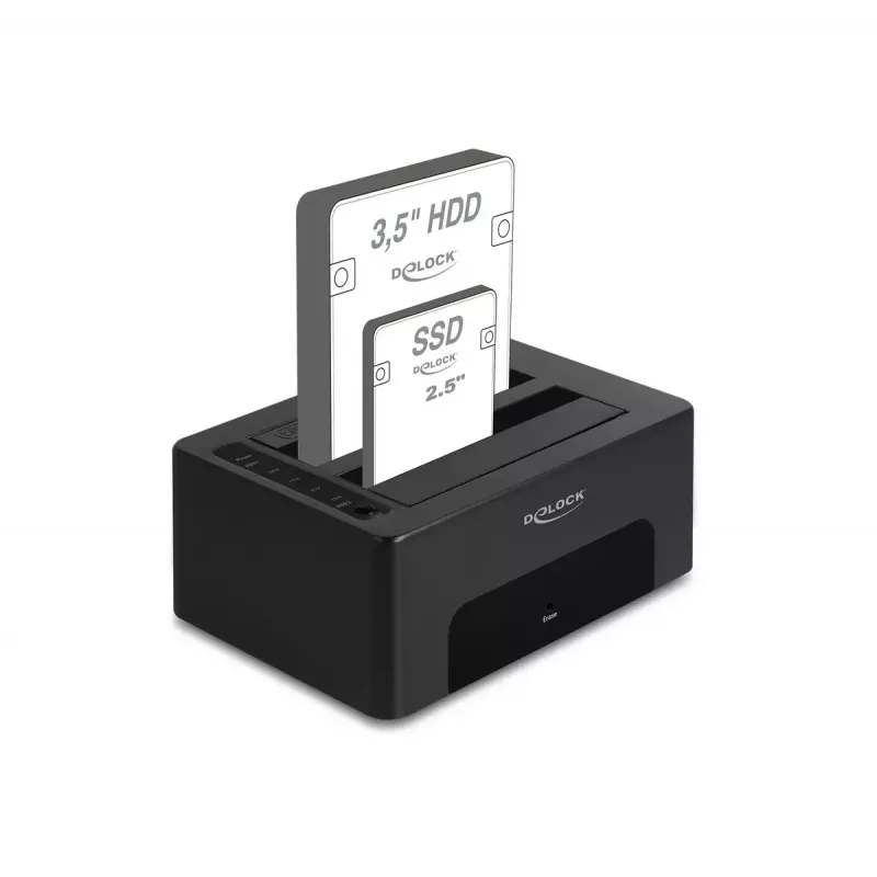 Carcasa para HDD/SSD DeLOCK 64187 negra 2,5/3,5 pulgadas 5 Gbit/s