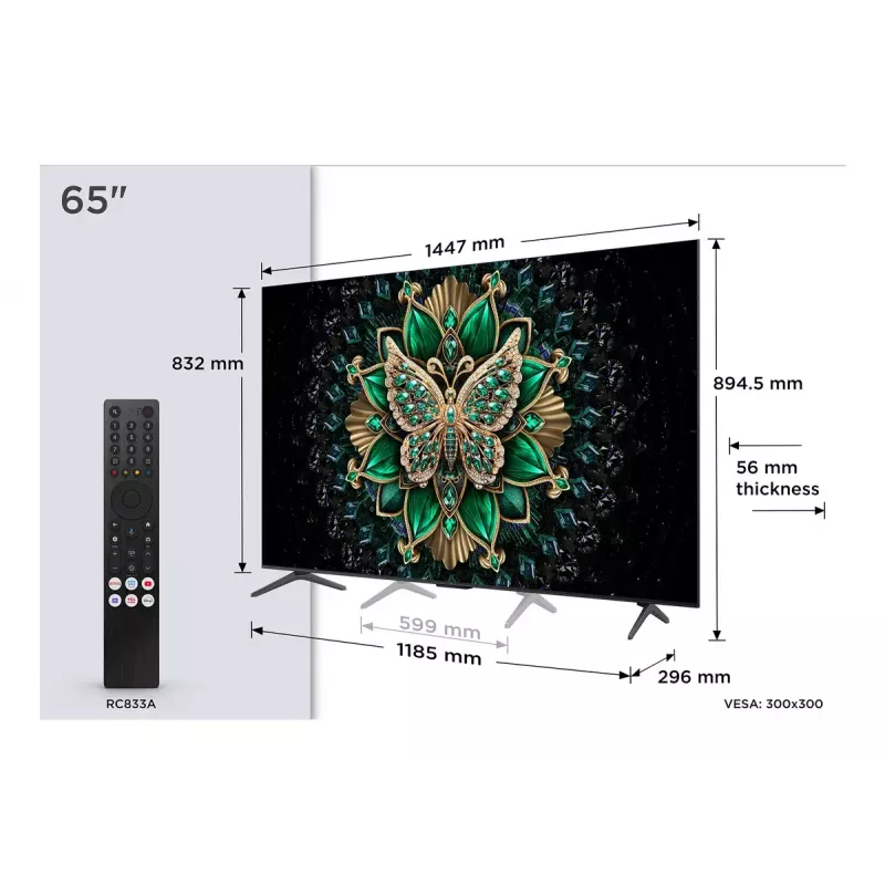 TCL C6K 65C6K TV 165,1 cm (65 pulgadas) 4K Ultra HD Smart TV Wi-Fi metalizado