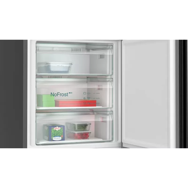 Siemens iQ500 KG49N4XAF Frigorífico combi independiente 440 L negro