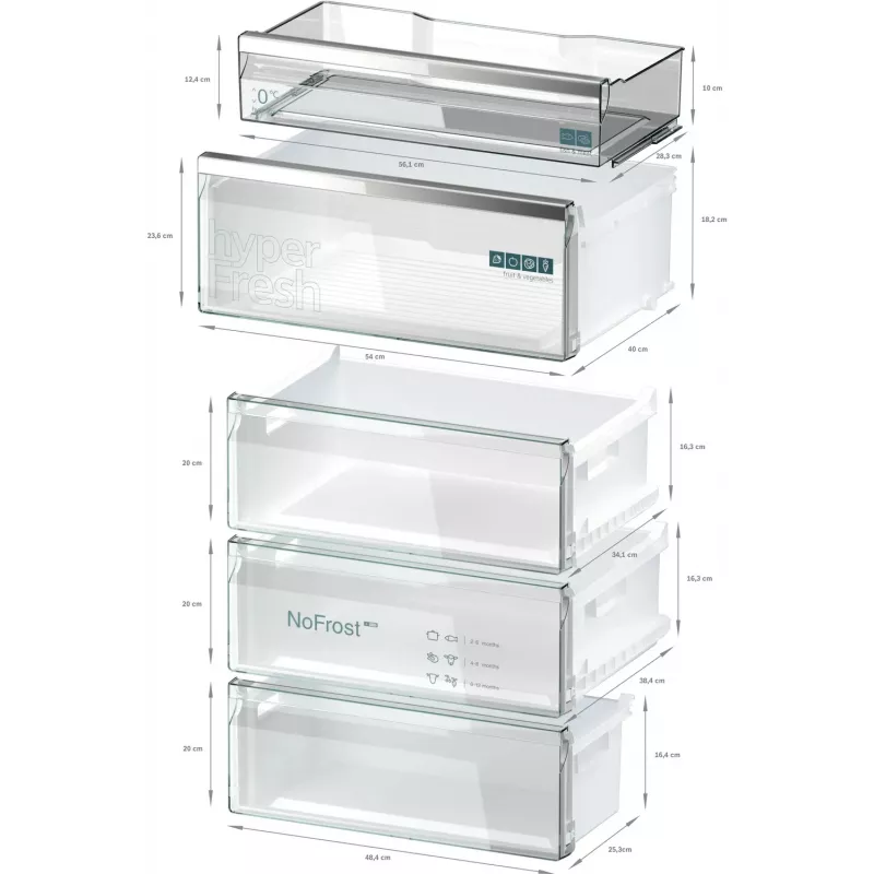 Siemens iQ500 KG49N4XAF Frigorífico combi independiente 440 L negro
