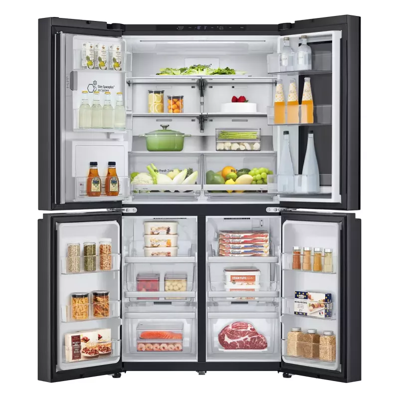 LG InstaView GMG960EVJE Frigorífico side-by-side independiente 638 L negro