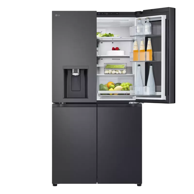 LG InstaView GMG960EVJE Frigorífico side-by-side independiente 638 L negro